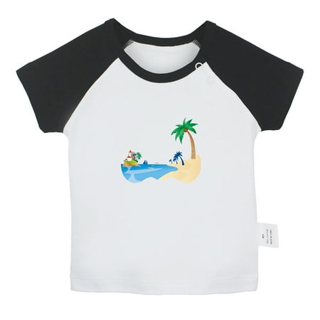 

Nature Beach Pattern T shirt For Baby Newborn Babies T-shirts Infant Tops 0-24M Kids Graphic Tees Clothing (Short Black Raglan T-shirt 6-12 Months)