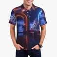 thumbnail image 2 of Salouo Futuristic Bar Space View for Men's Short Sleeve Polo Shirts,Polo Shirts for Men Performance Short Sleeve Golf Shirt Athletic Casual Collared T-Shirt-X-Large, 2 of 8