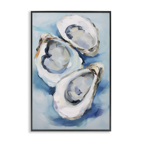 Stupell Industries Oyster Shell Trio Animals & Insects Painting Black Framed Art Print Wall Art, 12 x 18