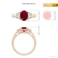 thumbnail image 5 of ANGARA Natural Three Stone Oval 1.25 ct Ruby and Half Moon Diamond Ring in 14K Rose Gold for Women (Size-8x6mm) | July Birthstone, Birthday, Anniversary, Jewelry Gift for Women | Natural Ruby Ring, 5 of 9