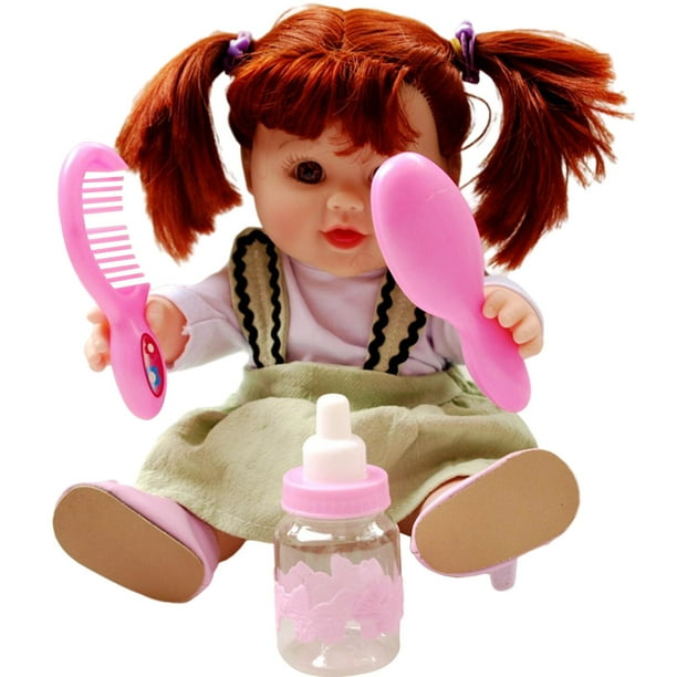 Muñeca de de 30 Y , Biberón con Espejo, Juguetes de Vinilo de Silicona ", de Cumpleaños Baoblaze muñeca de silicona