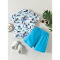 thumbnail image 3 of Wassery Toddler Baby Boy Beach Outfits 18M 2T 3T 4T 5T Kids Boy Summer Clothes Casual Short Sleeve Button Down Shirt + Shorts Clothes Set 1-5T, 3 of 9