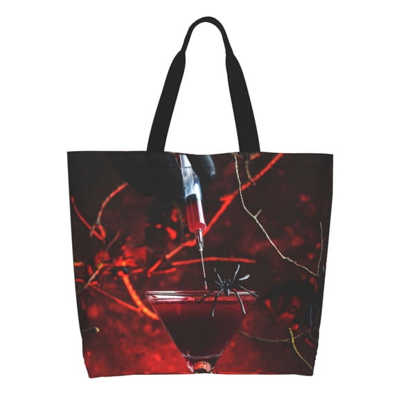 Kdxio Halloween Vampire Party Casual Tote Bags Women Big Capacity Shoulder Bag for Women Travel Shoulder Bags Handbags