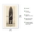 thumbnail image 2 of The Surf-Rider Hawaii - Bathing Beauty with Surfboard - Vintage B&W Historical Photograph by Ray Jerome Baker c.1910 - Master Art Print (Unframed) 12in x 18in, 2 of 4