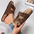 thumbnail image 5 of Women's Faux Suede Double Buckle Sandals, Cork Footbed, 5 of 6