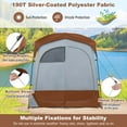 thumbnail image 6 of Goplus 2 Room Shower Tent Oversize Privacy Shelter Portable Dressing Toilet Outdoor Brown, 6 of 11