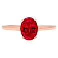thumbnail image 7 of Solitaire Engagement Ring for Women - 1ct Simulated Ruby in 14K Rose Gold Promise Ring, 7 of 7