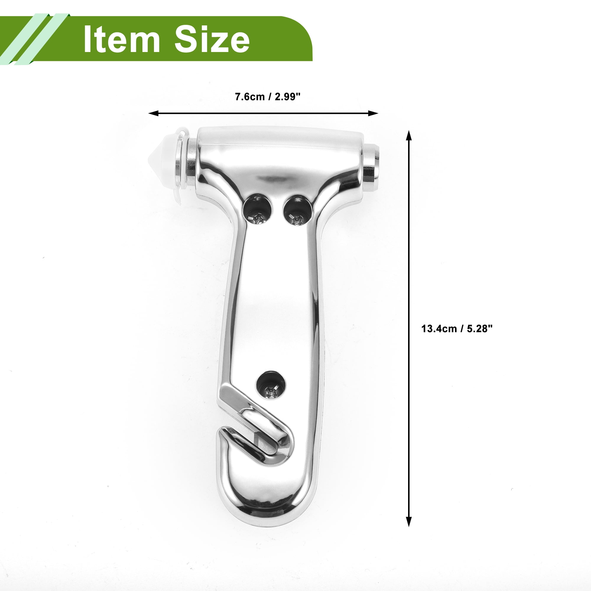 Unique Bargains Universal Car Safety Hammer Glass Breaker Urgent 1 Pc Silver Tone