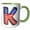 Green/White, variant on 3drose, Stars and Stripes Monogram Initial K, 11oz Two-tone Blue Mug