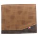thumbnail image 1 of Cartera sencilla de cuero con empalmes, con clip para dinero para hombre, con múltiples tarjetas, color café claro, 1 of 5
