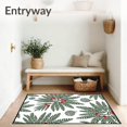 thumbnail image 3 of ODIKA 4'x6' Machine Washable Non-Slip Area Rug, Snowy Forest Tiger Showcasing Artistic Pine and Berry High Traffic Rug with Pad, Green, 744523, 3 of 8