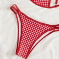 thumbnail image 6 of NMMUED Bathing Suits for Women Two Piece Bikini Set Gingham Plaid Swimsuits Checkered High Cut Bottom Swimwear Chic Summer Vacation Tropical Cruise Beachwear Outfits Red S, 6 of 7