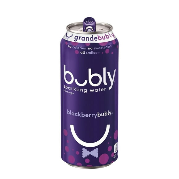 Bubly Blackberry Sparkling Water 473 mL, Can, 473mL.
