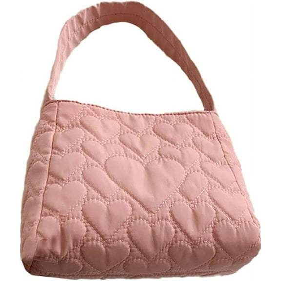 Kukuzhu Quilted Shoulder Tote Bag for Women Padding Down Cotton Hobo Bag Casual Fashion Handbag Purse