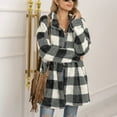 thumbnail image 5 of Viikei Plus Size Womens Cardigans Clearance Winter Coats for Women Long Plaid Printing Buttons Plush Cardigan Jackets, 5 of 7