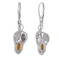 thumbnail image 4 of Sterling Silver and Baltic Honey Amber French Leverback Earrings "April", 4 of 8