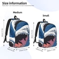 thumbnail image 3 of Honeii Great White Shark Print Canvas College Laptop Backpack, Durable Rucksack Travel Notebook Bag School Backpack Book Bag for Men Women-Small, 3 of 7