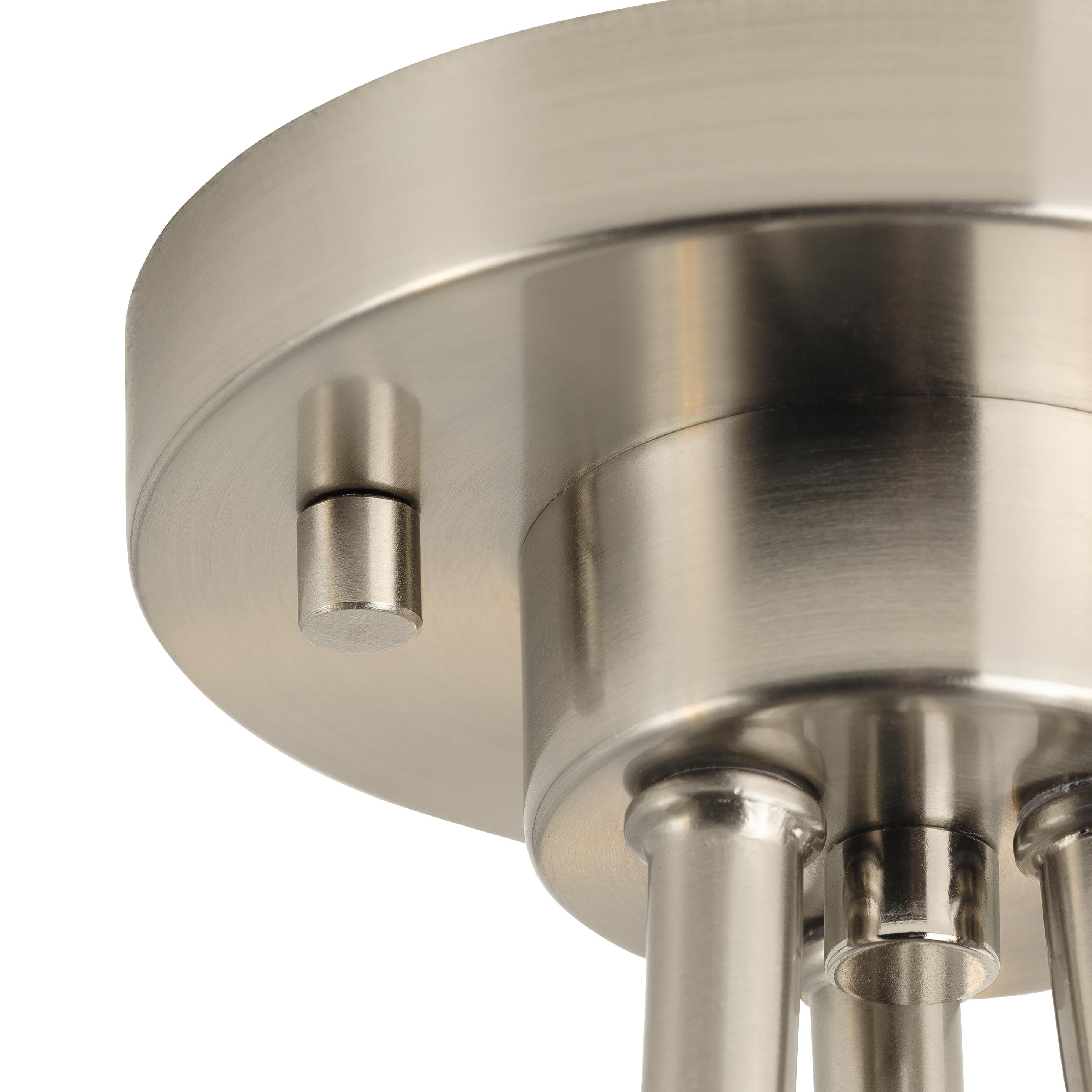 Better Homes & Gardens 12.75 in Satin Nickel 3 Light Semi Flush and Modern Convertible Pendant
