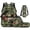 Camo Bass Football, variant on Duck Camo Big Brown Bow Kids Backpack Set 4 Pcs All Weather Hunting Girls School Bag with Lunch Bag, Pencil Case and Water Bottle Cover for Country Tween Girls 7-12