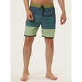thumbnail image 2 of INSPIRE CHIC Men's Striped Beach Shorts Color Block Swimming Drawstring Board Surfing Shorts Grey 32, 2 of 6