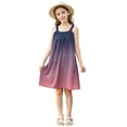 thumbnail image 4 of Zpanxa Girl Summer Dress Girl's Wrinkle Suspender Cami Dress Gradient Shiny Sleeveless Round Neck Casual Dresses Purple 4 Years, 4 of 9