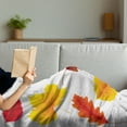 thumbnail image 3 of Leaves Soft Flannel Fleece Blanket, Autumn Foliage Pattern with Maple Leaves Woodland Flora Illustration in Warm Tones, Cozy Plush for Indoor and Outdoor Use, 50" x 70", Multicolor, by Ambesonne, 3 of 5