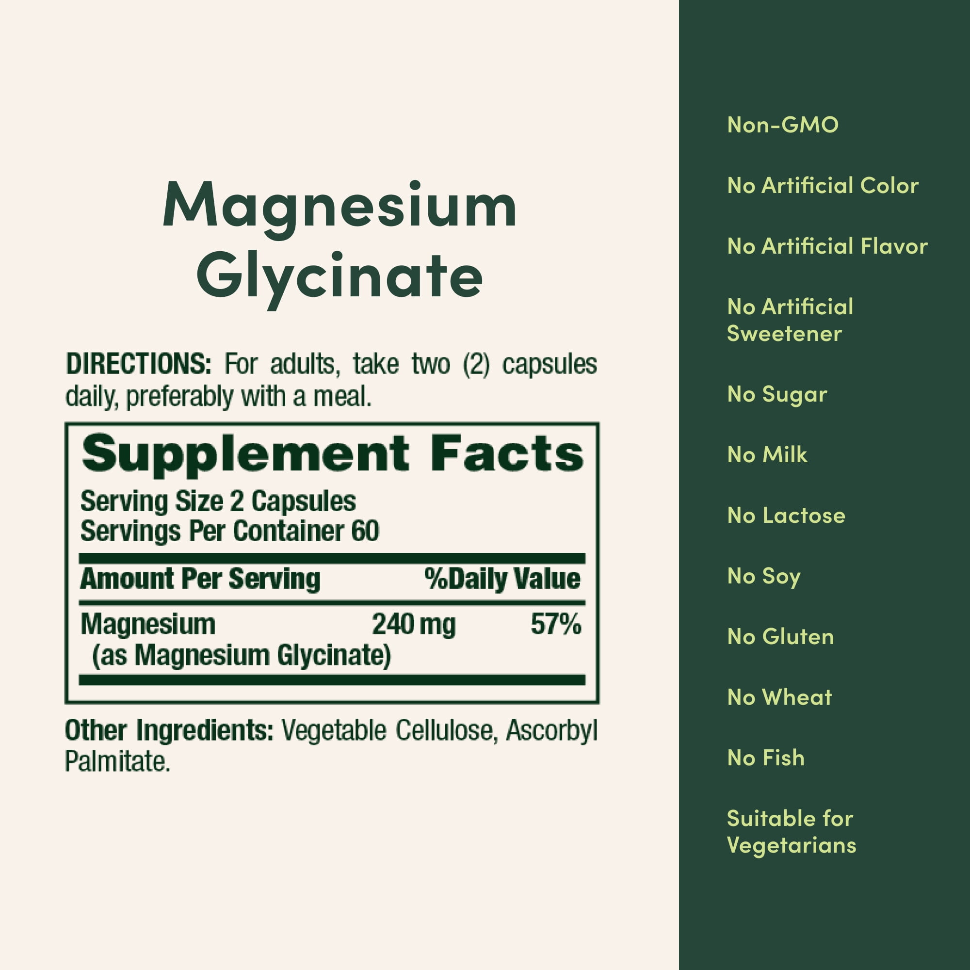 Nature's Bounty High Absorption Magnesium Glycinate Supplement, 240mg, Muscle Relaxation, Bone Heart Nerve Health, 120 Capsules
