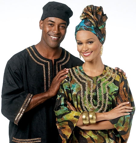 XLG-XXL-XXXL Pants BUTTERICK PATTERNS B5725 Misses//Mens Tunic Caftan Hat and Head Wrap Size XN