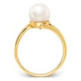 thumbnail image 4 of 14K Yellow Gold 7.5mm Freshwater Cultured White Pearl Ring, 4 of 5
