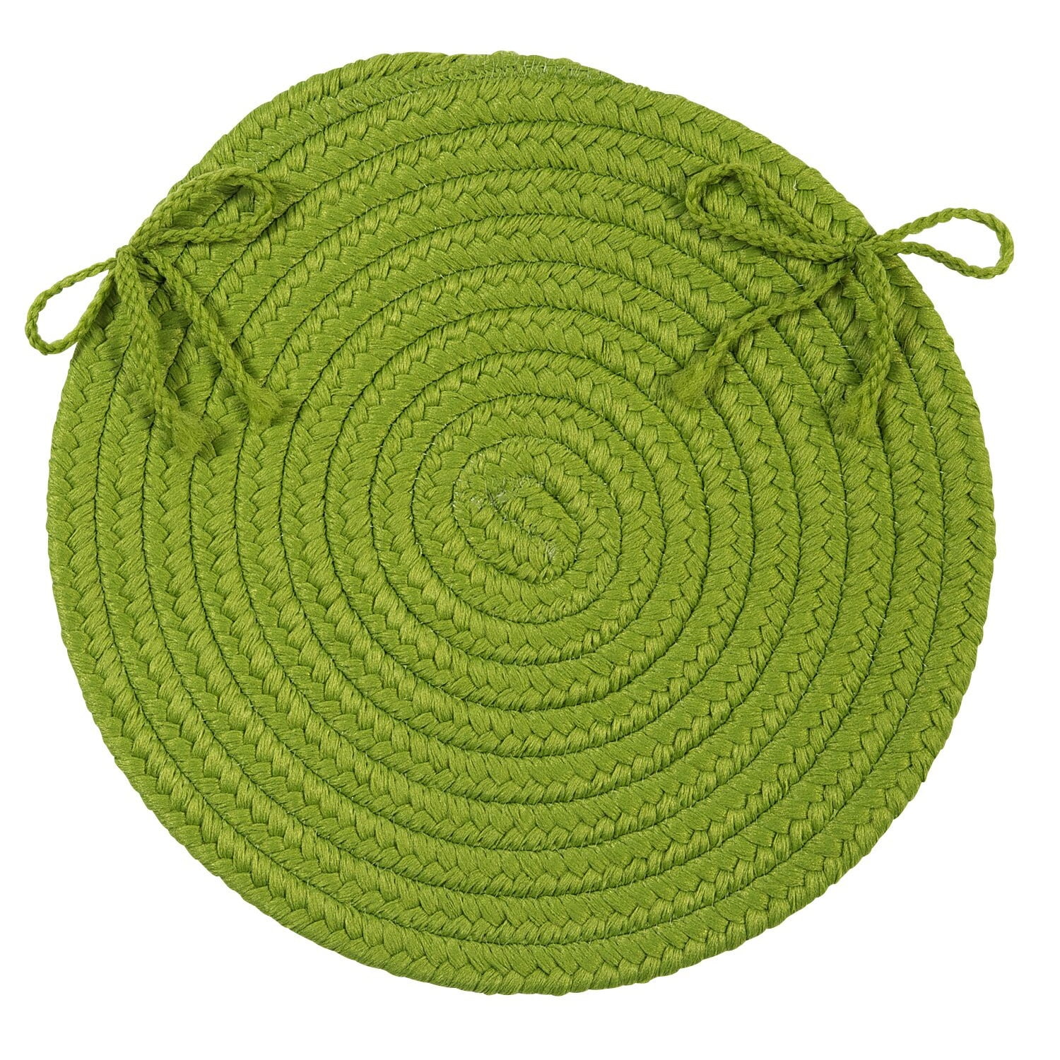 15" Neon Green Handmade Braided Chair Pad