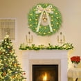 thumbnail image 2 of 20 Inch Norfolk Pine Christmas Wreath with Vintage Bell Elegant Bow, with Lights Real Touch Wreath Outdoor Xmas Wreaths, Home Decor for Front Door Christmas Decorations, 2 of 7