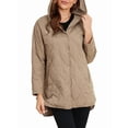 thumbnail image 2 of Long Jackets for Female Fashion Winter Coat for Women Business Casual Diamond Quilted Hooded Khaki M, 2 of 9