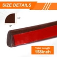 thumbnail image 2 of Uxcell 1/2"x1/2"x158" Moldura de pared flexible en forma de cuarto redondo autoadhesiva doble color café, 2 of 6