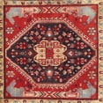 thumbnail image 1 of Ahgly Company Indoor Square Traditional Sunrise Orange Persian Area Rugs, 6' Square, 1 of 6