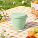 thumbnail image 1 of Vaso de agua plegable de silicona de 200 ml con tapa y cuerda colgante, vaso portátil para viajes y campamentos para bebidas calientes y frías, verde, azul, rosa, morado, 1 of 7