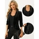 thumbnail image 2 of Cárdigan de Terciopelo para Mujer Cárdigan de Frente Abierto con Solapa Chaqueta Corta Negro L, 2 of 6