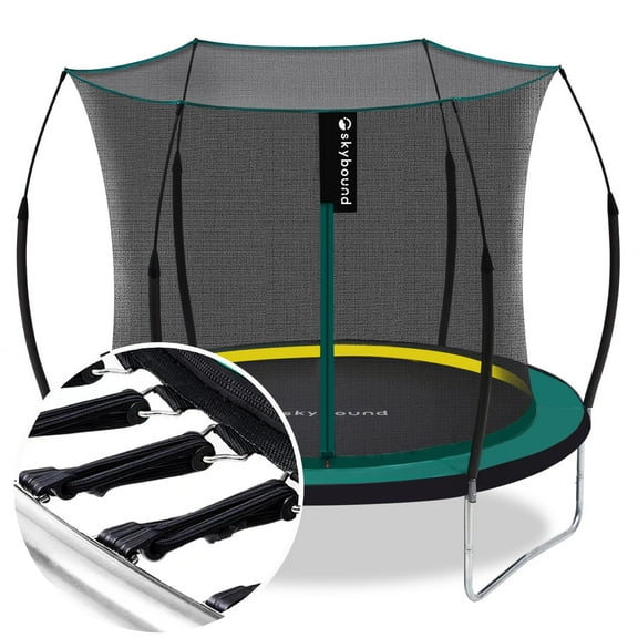 SkyBound 6ft outdoor Trampoline without springs, toddler springless trampoline with net for Kids and Adults, springless Trampoline with Enclosure for Backyard  Indoor and Outdoor