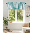 thumbnail image 6 of Abstract Ombre Valances for Windows Green Marble Texture with Golden Line Valance Rod Pocket Light Filtering Short Window Treatments Curtains for Kitchen Bathroom Living Room Bedroom, 60 x 18 Inch, 6 of 7