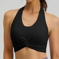 thumbnail image 6 of Feancey Twist Front Tank Tops for Women High Stretchy Halter Yoga Shirts Removable Pad Running Sports Bras Breathable Workout Tank Top Bra Black XXL, 6 of 9