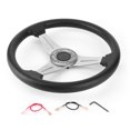 thumbnail image 2 of Volant de Direction Dérivant, Résistant à l'Usure Confortable Anti-Rouille Volant 14 Pouces Alliage d'Aluminium PU Élégant pour Modification Auto Rouge, Noir, Argent, 2 of 8