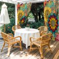 thumbnail image 2 of Vintage Sunflowers Outdoor Curtains for Patio, Red Yellow Teal Paisley Swirls Floral Boho Sunshade Privacy Drapes Grommet Waterproof Outside Curtains for Porch/Cabana/Balcony 54"x 95", 1 Panel, 2 of 9