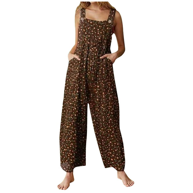 Casual Print Patchwork Asymmetrical Collar Jumpsuits Casual Print Patchwork Asymmetrical Collar Jumpsuits