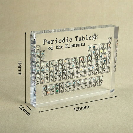 

Acrylic Periodic Table Display Real Elements Kids Teaching School Gifts
