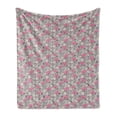 thumbnail image 1 of Floral Soft Flannel Fleece Throw Blanket, Repeating Pattern of Dandelions Gillyflowers on Greyish Background, Cozy Plush for Indoor and Outdoor Use, 50" x 60", Multicolor, by Ambesonne, 1 of 6