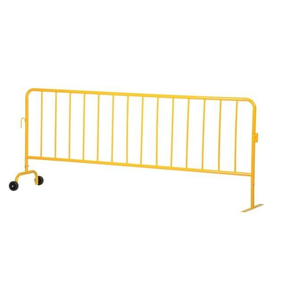 Vestil Manufacturing PRAIL-102-Y-WF Yellow Barrier with 1 Wheel & 1 Flat Foot