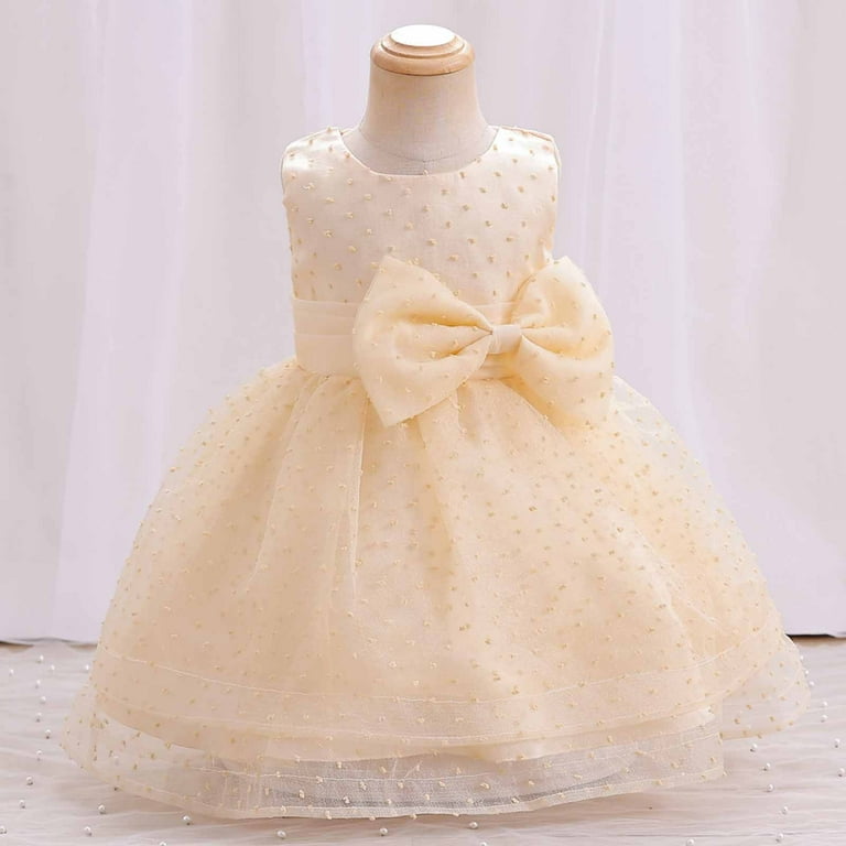 beige baby girl dress Martin Aranda AW25