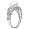 thumbnail image 3 of Everly Women's Cultured Pearl and Diamond Sterling Silver Ring, 3 of 5