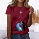 thumbnail image 2 of Gibobby Blusa Casual de Mujer Camiseta gráfica para mujer, divertida camiseta manga corta con cuello redondo para ver películas, blusa(Vino,XL), 2 of 4