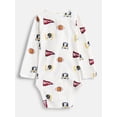 thumbnail image 2 of Wonder Nation Baby Boys' Thermal Henley Bodysuit with Long Sleeves, Sizes 0M-24M, 2 of 3
