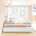 thumbnail image 2 of Clipeyh Kids Full Size Contemporary Pinewood Canopy Beds, White, 2 of 7